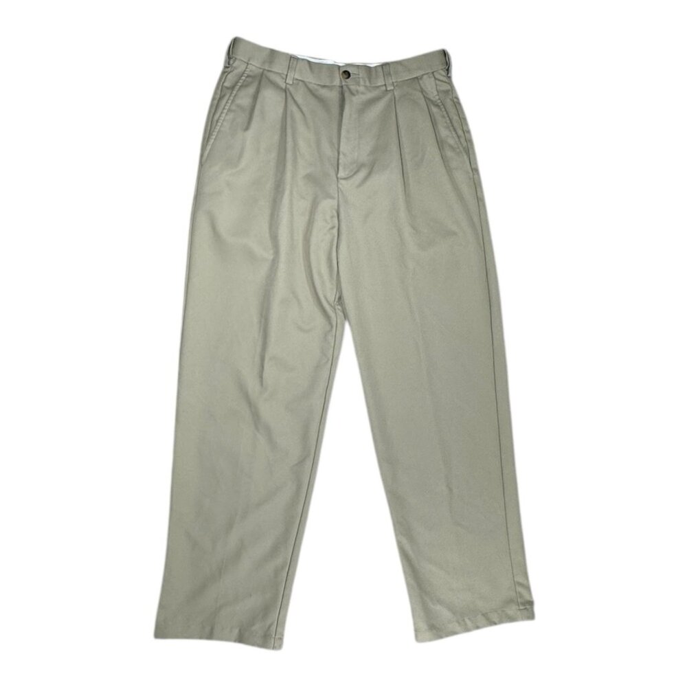 Haggar Classic Fit Khaki Dress Pants 32x30 Flat Front Stretch Comfort